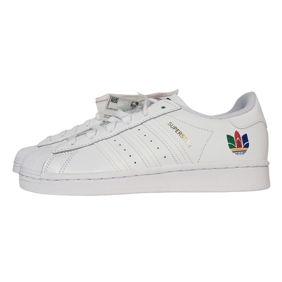 Adidas Superstar Diversity Pride Sneakers Sz 6.5 Shell Top Leather Trefoil Shoes - Picture 5 of 10